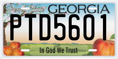 GA license plate PTD5601