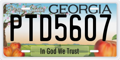 GA license plate PTD5607