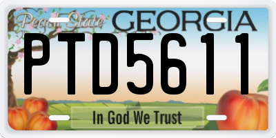 GA license plate PTD5611