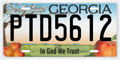 GA license plate PTD5612