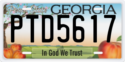 GA license plate PTD5617