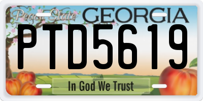GA license plate PTD5619
