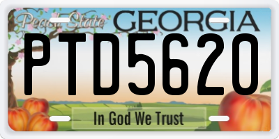 GA license plate PTD5620