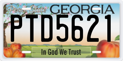 GA license plate PTD5621
