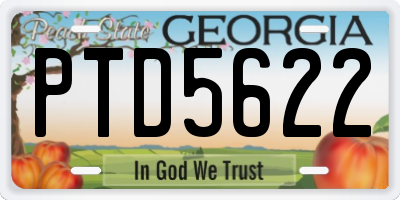 GA license plate PTD5622