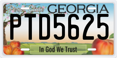 GA license plate PTD5625