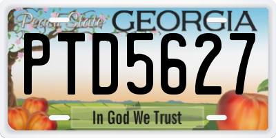 GA license plate PTD5627