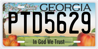 GA license plate PTD5629