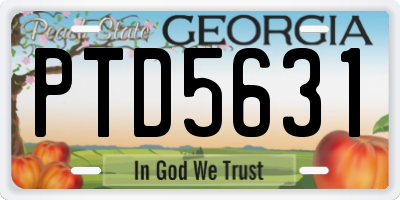 GA license plate PTD5631