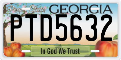 GA license plate PTD5632