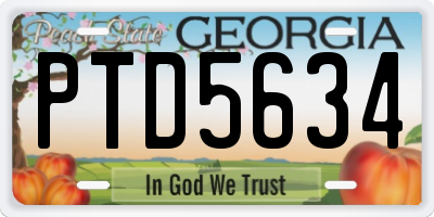 GA license plate PTD5634