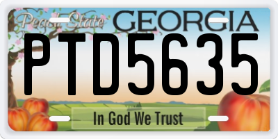 GA license plate PTD5635