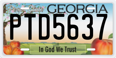 GA license plate PTD5637