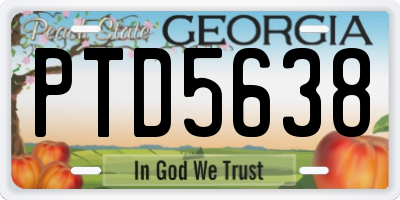 GA license plate PTD5638