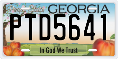 GA license plate PTD5641