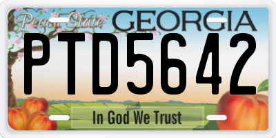 GA license plate PTD5642
