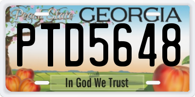 GA license plate PTD5648