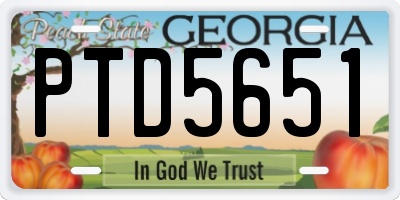 GA license plate PTD5651
