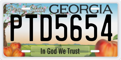 GA license plate PTD5654