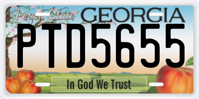 GA license plate PTD5655