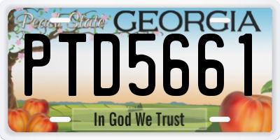GA license plate PTD5661