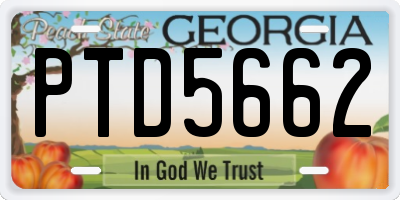 GA license plate PTD5662