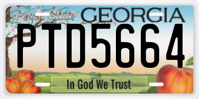 GA license plate PTD5664