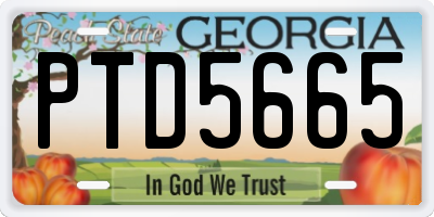 GA license plate PTD5665