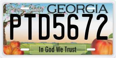 GA license plate PTD5672