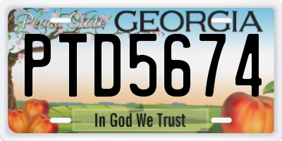 GA license plate PTD5674