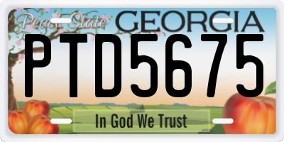 GA license plate PTD5675