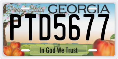 GA license plate PTD5677