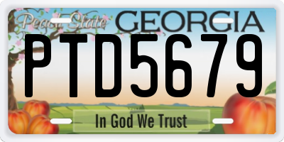 GA license plate PTD5679