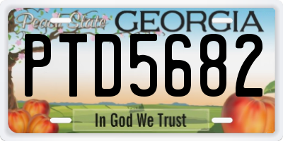 GA license plate PTD5682