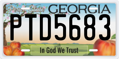 GA license plate PTD5683
