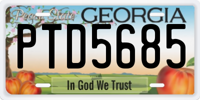 GA license plate PTD5685