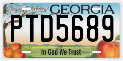 GA license plate PTD5689