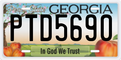 GA license plate PTD5690