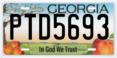 GA license plate PTD5693