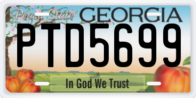 GA license plate PTD5699