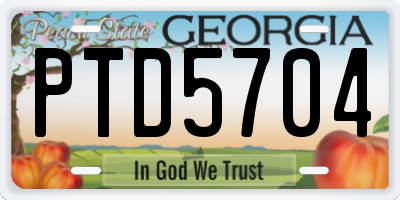 GA license plate PTD5704