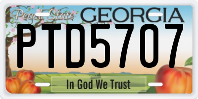 GA license plate PTD5707