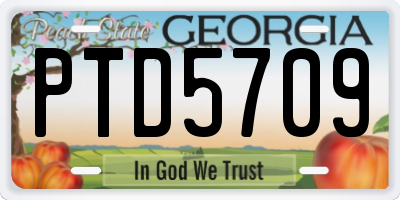 GA license plate PTD5709