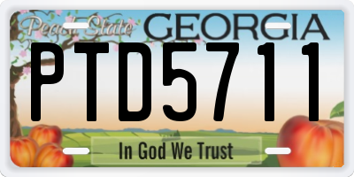 GA license plate PTD5711