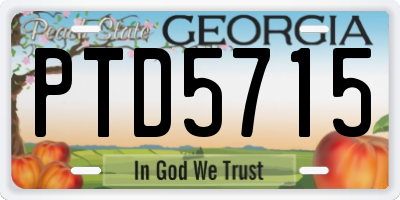 GA license plate PTD5715