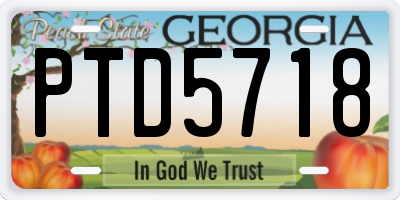 GA license plate PTD5718