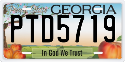 GA license plate PTD5719