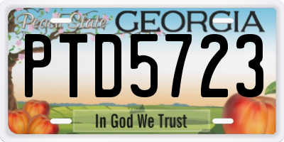 GA license plate PTD5723
