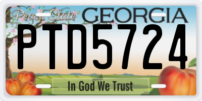 GA license plate PTD5724