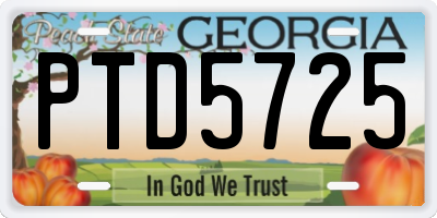 GA license plate PTD5725